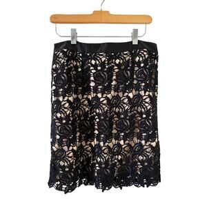 Willi Smith Crochet Lace Dressy Skirt Black 2